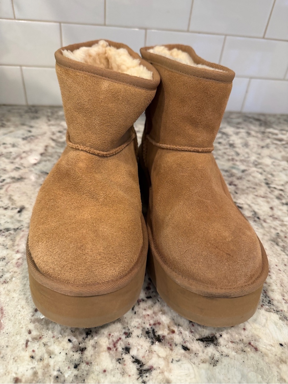 UGG Chestnut Suede Shearling Short Boots - Picture 14 of 14